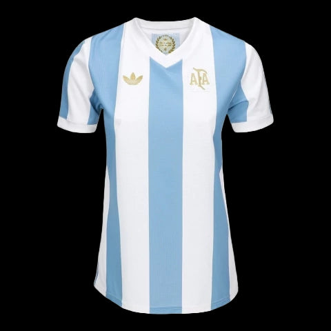 Camisa Seleção Argentina Edição Comemorativa 25/26 - Torcedor Adidas Masculina - Branca com listras em azul