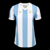 Camisa Seleção Argentina Edição Comemorativa 25/26 - Torcedor Adidas Masculina - Branca com listras em azul