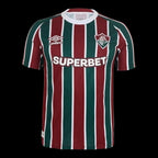Camisa Fluminense I 25/26 - Torcedor Umbro Masculina - Vermelha e verde com detalhes em branco