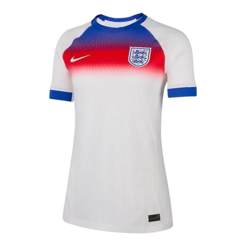 Camisa Seleção Inglaterra I 25/26 - Torcedor Nike Feminina - Branca com detalhes em azul e vermelho