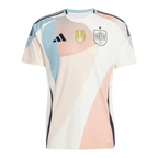 Camisa Seleção Espanha Eurocopa II 25/26 - Torcedor Adidas Masculina - Branca com detalhes em rosa e azul