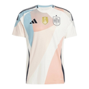 Camisa Seleção Espanha Eurocopa II 25/26 - Torcedor Adidas Masculina - Branca com detalhes em rosa e azul