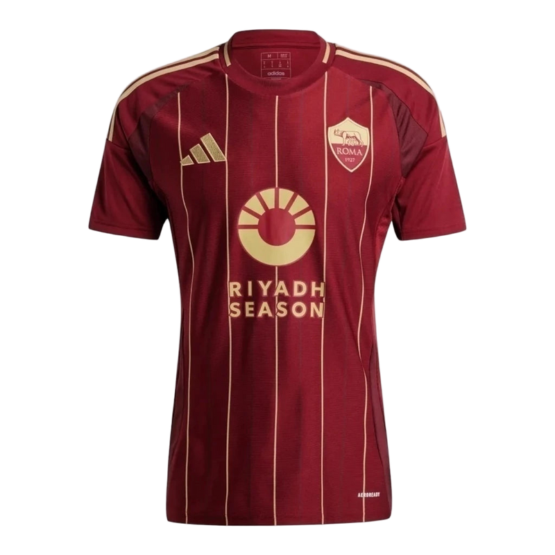 Camisa Roma I 24/25 - Torcedor Adidas Masculina - Vermelho com detalhes em dourado