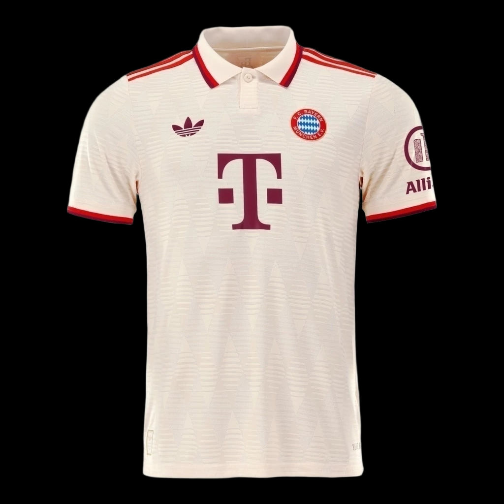 Camisa Bayern de Munique III 24/25 - Torcedor Adidas Masculina - Bege com detalhes em vermelho