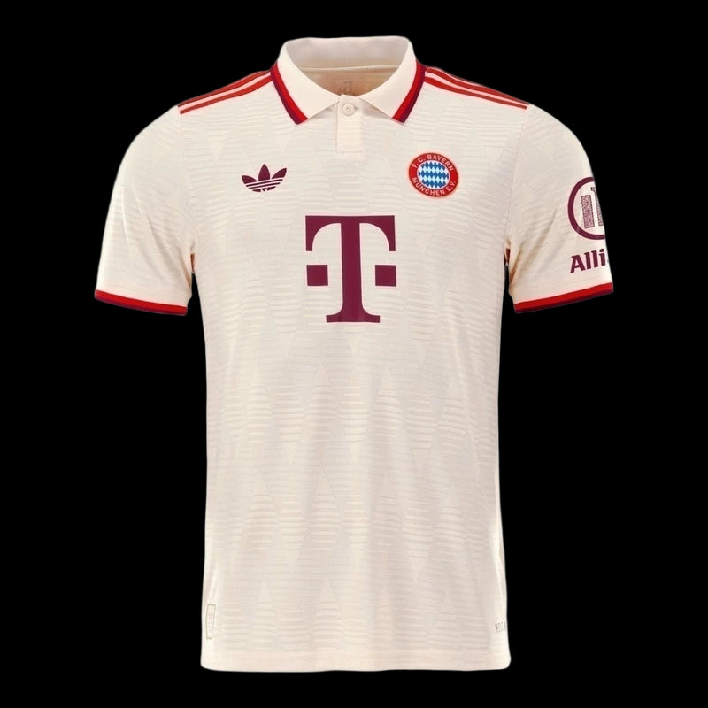 Camisa Bayern de Munique III 24/25 - Torcedor Adidas Masculina - Bege com detalhes em vermelho