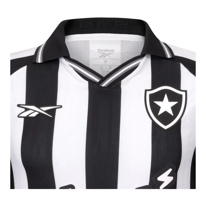 Camisa Botafogo I 25/26 - Torcedor Reebok Masculina - Preta e branca