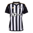 Camisa Atlético Mineiro I 25/26 - Torcedor Adidas Feminina - Preta com listras branca com detalhes em amarelo e Com Patrocínio