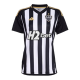Camisa Atlético Mineiro I 25/26 - Torcedor Adidas Feminina - Preta com listras branca com detalhes em amarelo e Com Patrocínio