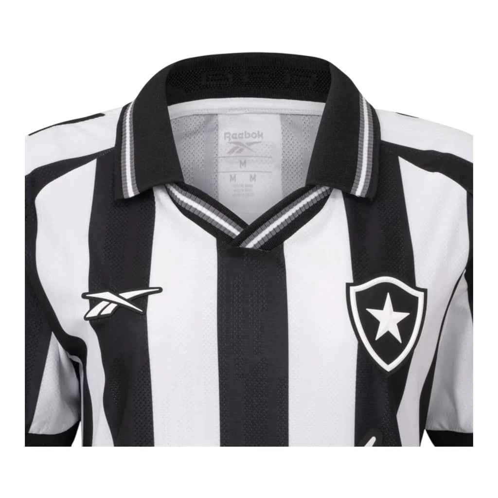Camisa Botafogo I 25/26 - Torcedor Reebok Feminina - Preta e branca