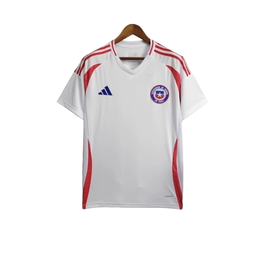 Camisa Chile II 24/25 - Torcedor Adidas Masculina - Branca com detalhes em vermelho