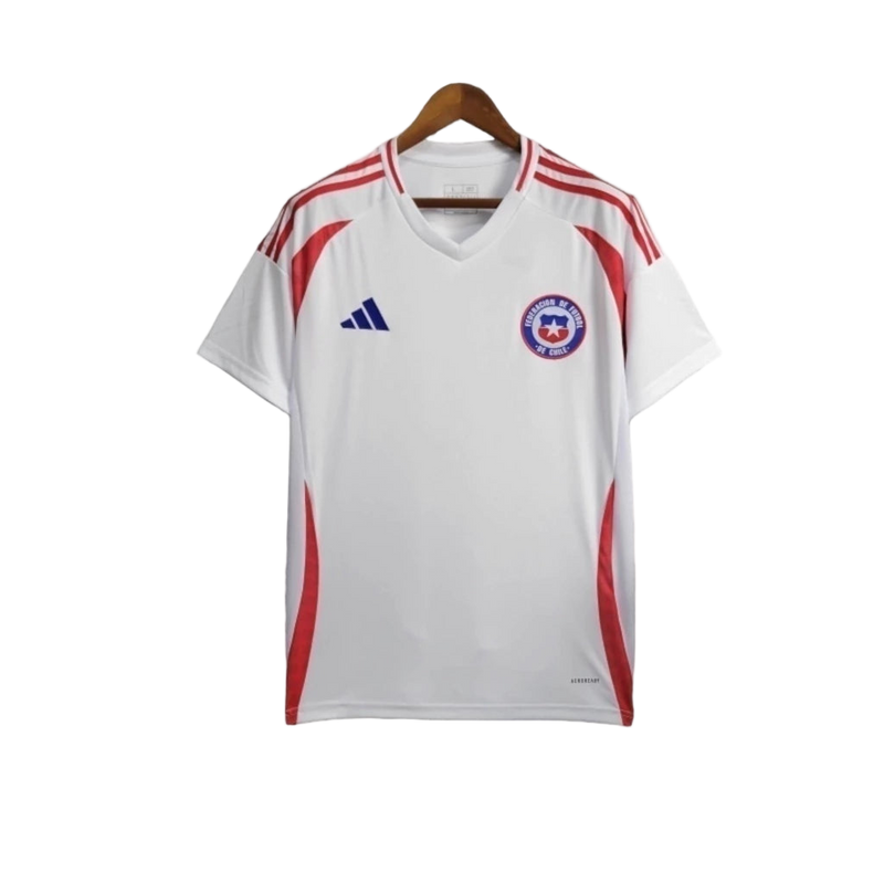 Camisa Chile II 24/25 - Torcedor Adidas Masculina - Branca com detalhes em vermelho