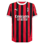Camisa AC Milan I 24/25 - Torcedor Puma Masculina - Vermelha e preta com detalhes em branco