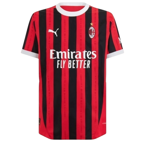 Camisa AC Milan I 24/25 - Torcedor Puma Masculina - Vermelha e preta com detalhes em branco