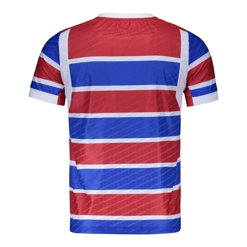 Camisa Fortaleza I 25/26 - Torcedor Volt Masculina - Azul e vermelha com listras em branco