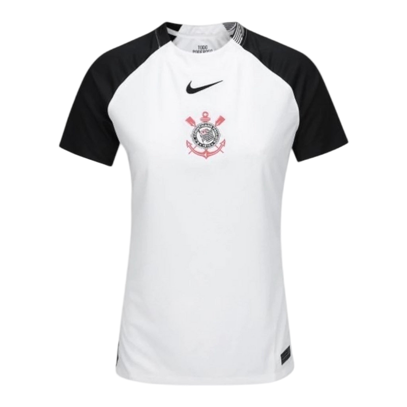Camisa Corinthians I 25/26 - Torcedor Nike Feminina - Preta e branca