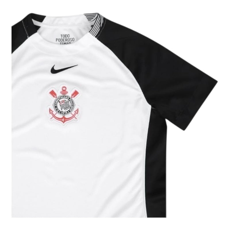 Camisa Corinthians I 25/26 - Torcedor Nike Feminina - Preta e branca